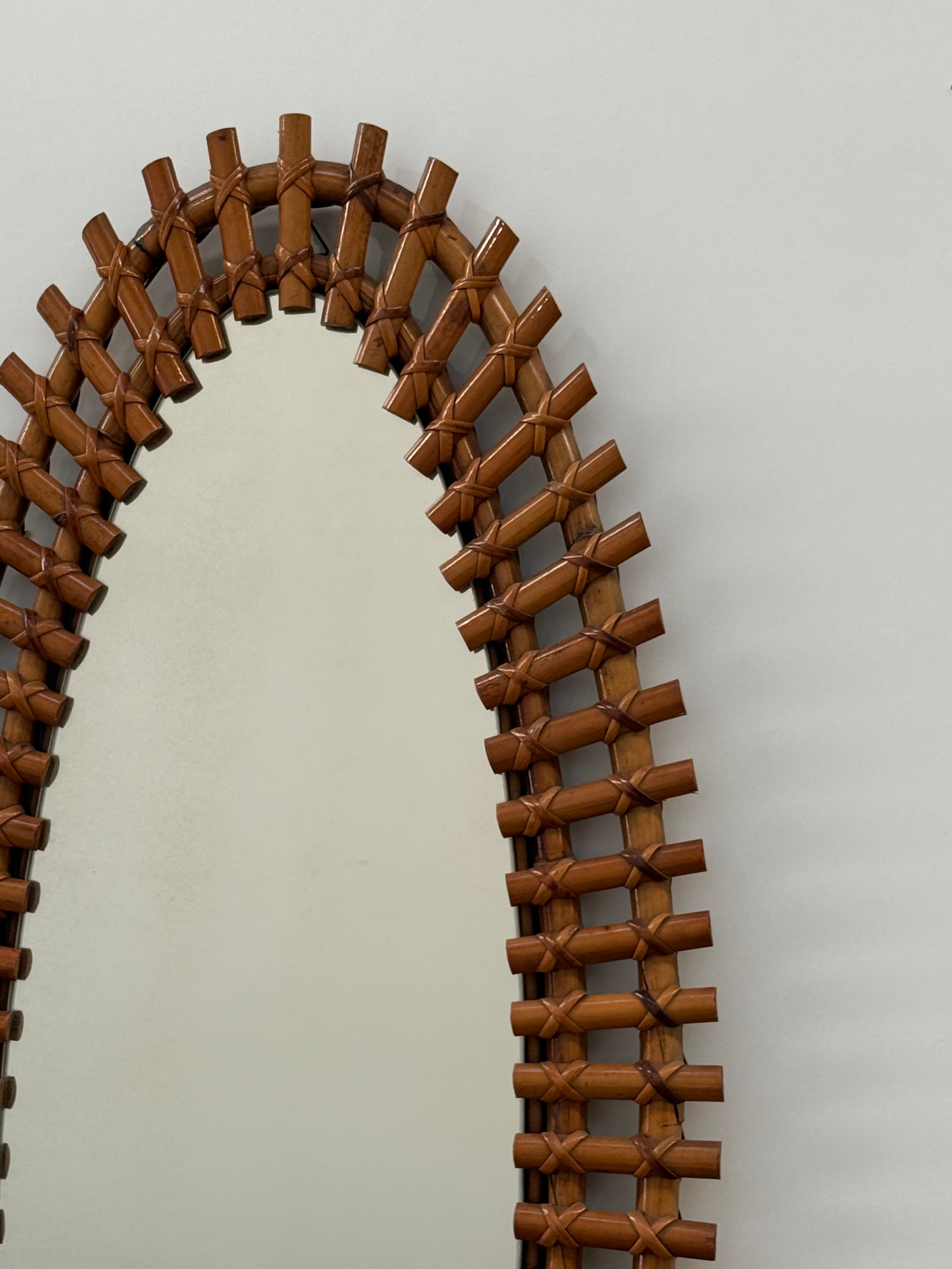 Italian Full Length Bamboo Mirror by Bonacina