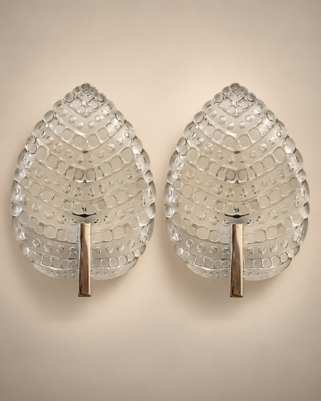 Pair of Vintage Leaf Wall Lights by Kaiser Leuchten, Circa 1960's