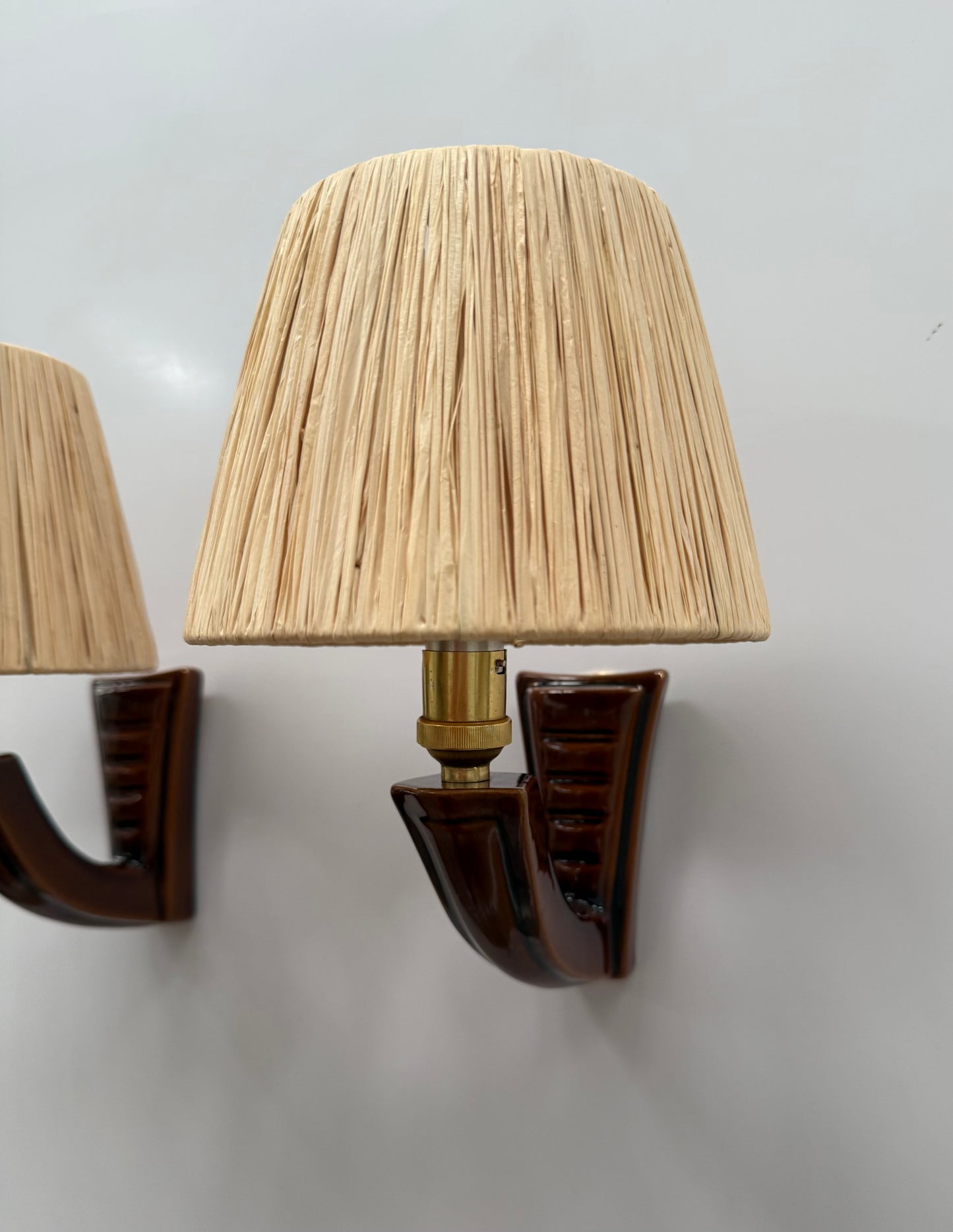 Pair of 1950’s French Ceramic Wall Lights