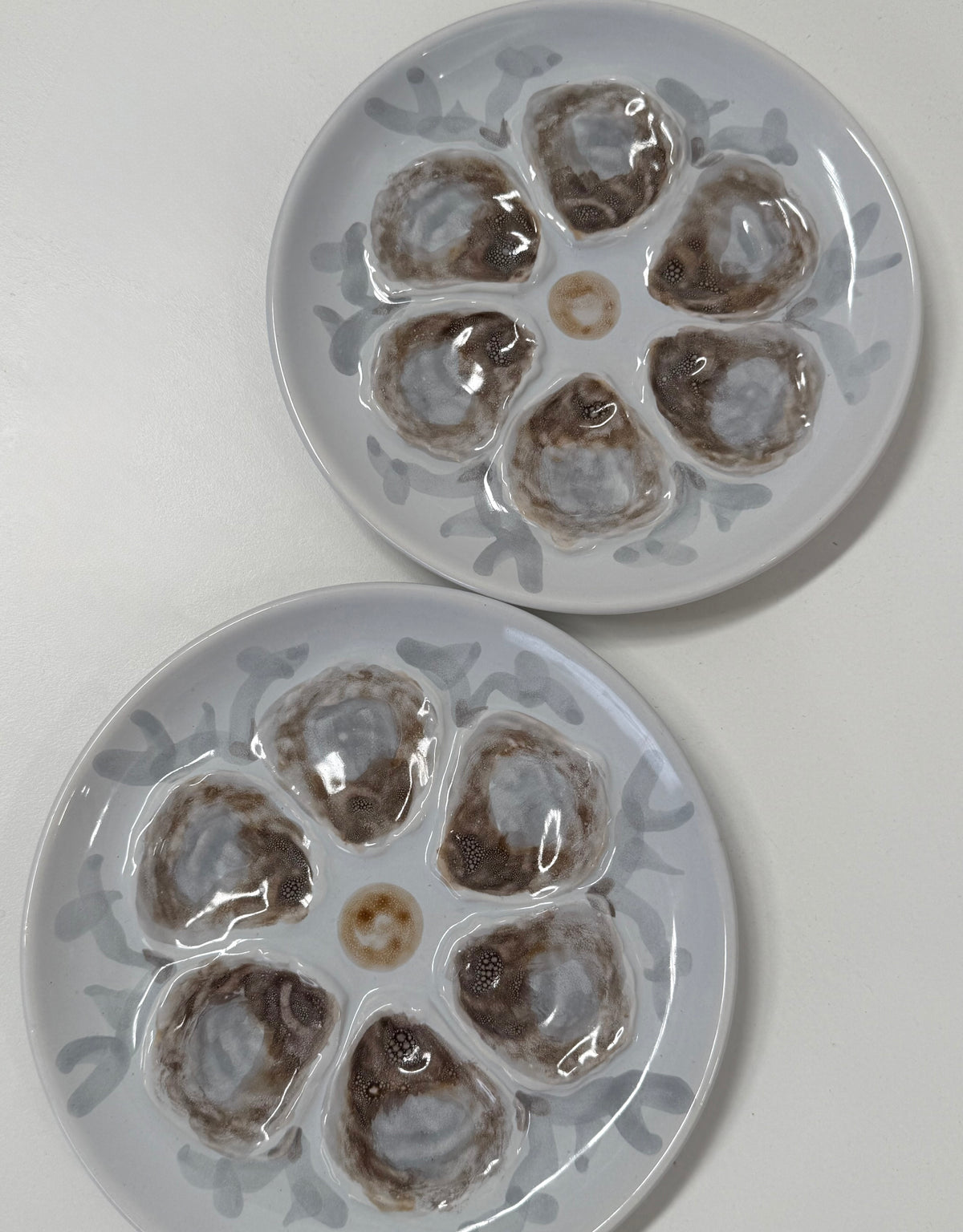 French Ceramic Oyster Plate - Two Available