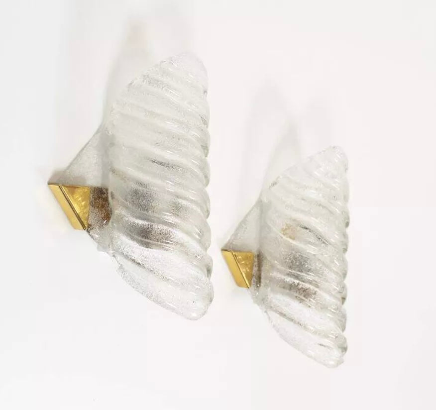 Pair of Murano Wall Lights by Hillebrand