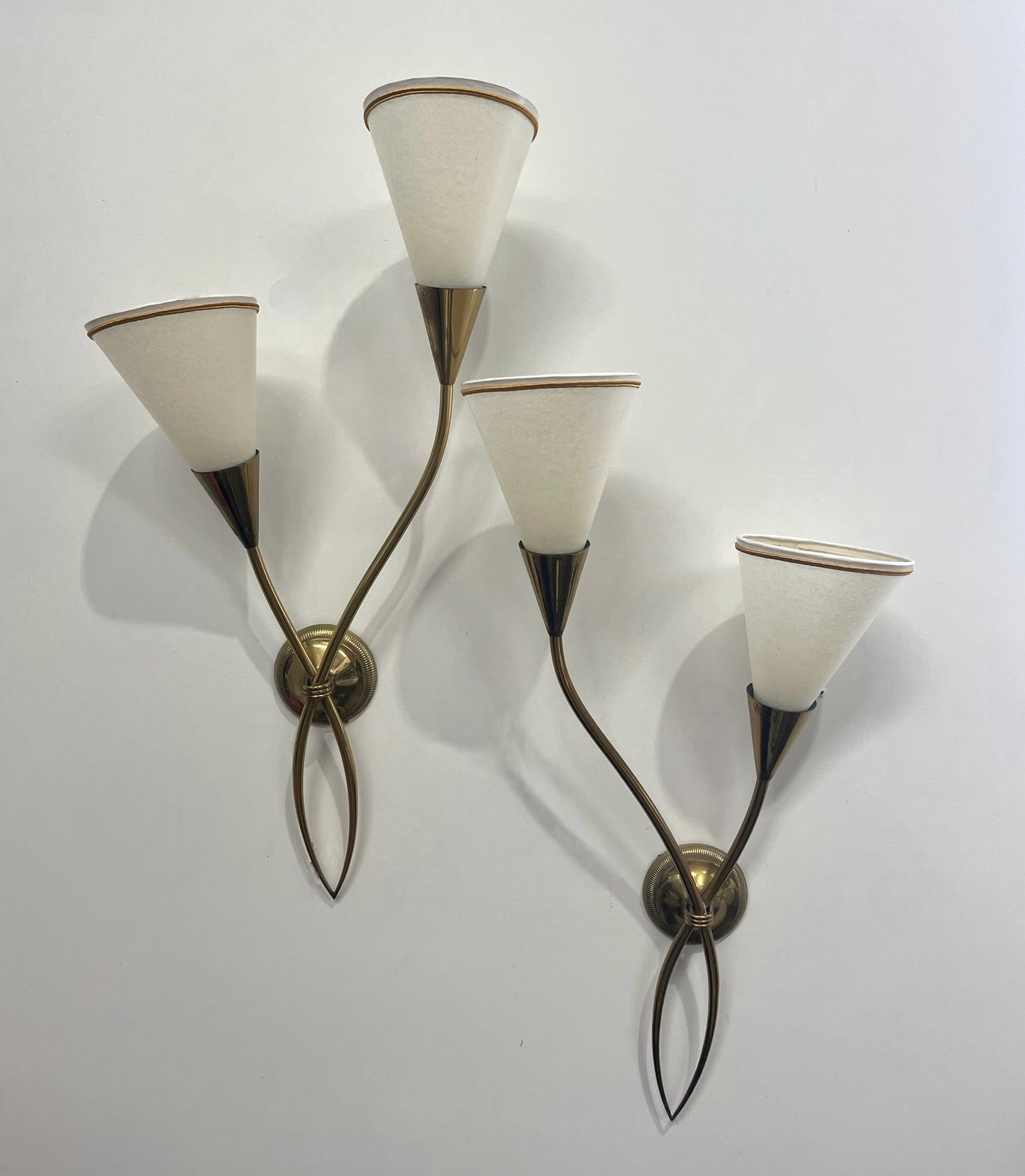 Pair of 1950’s French Wall Lights by Maison Arlus