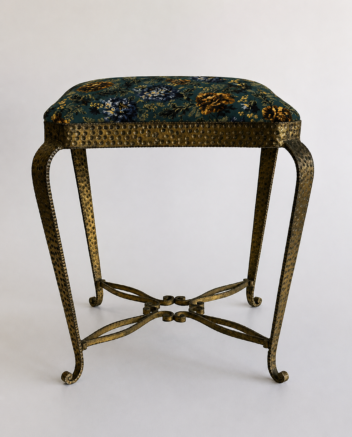 Gilded Iron Stool by Pierluigi Colli - Two Available