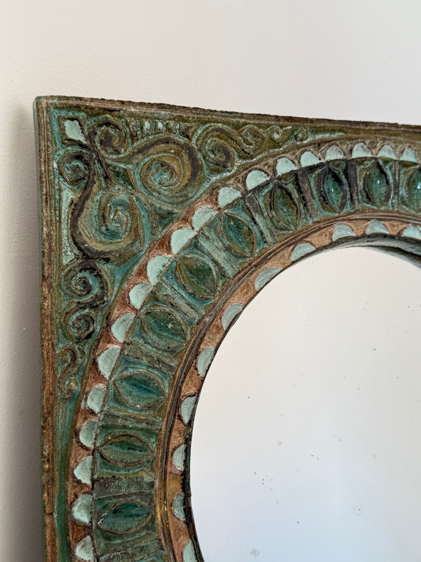 Vintage French Ceramic Mirror