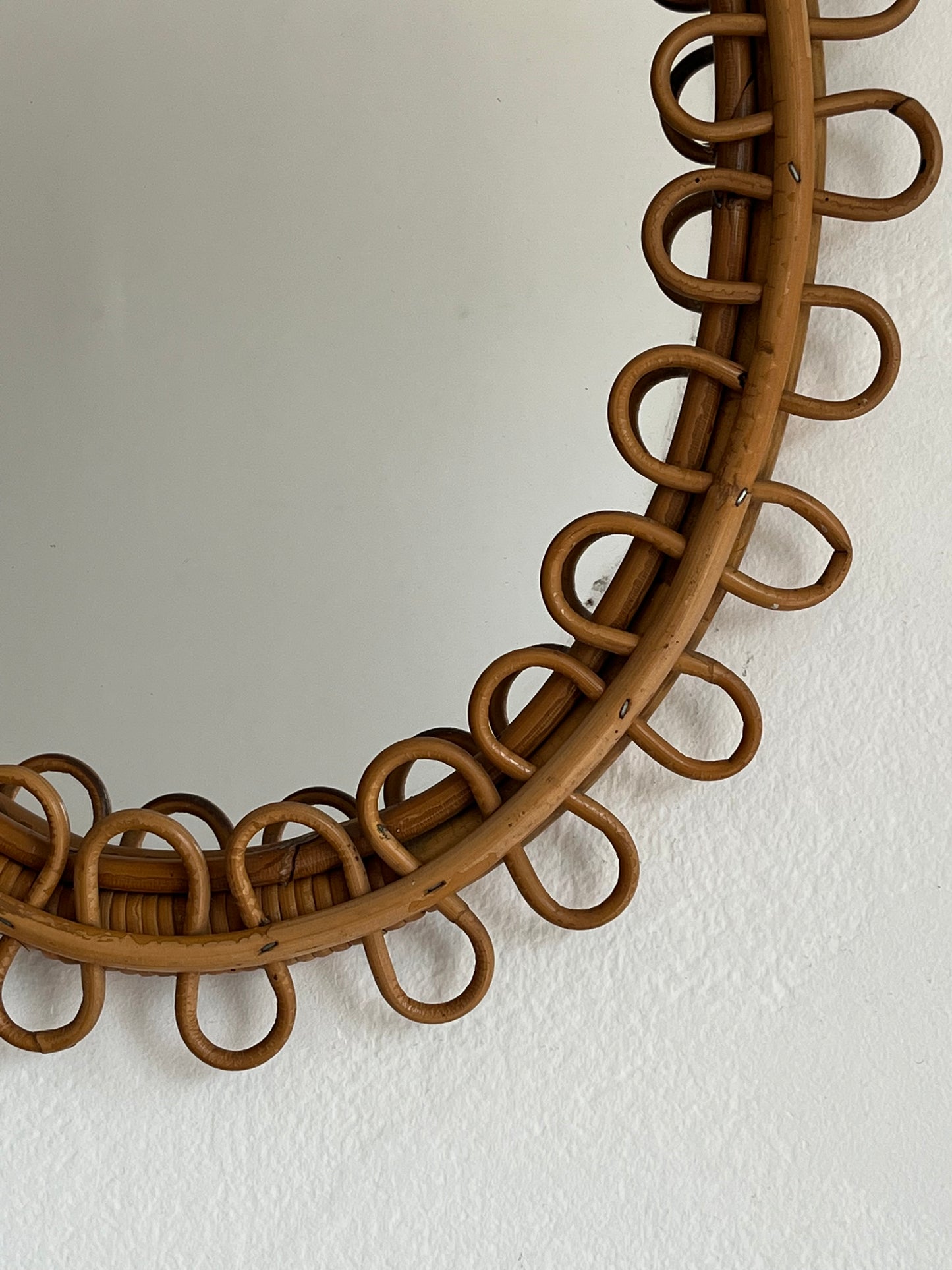 Italian Bamboo Loop Mirror by Bonacina