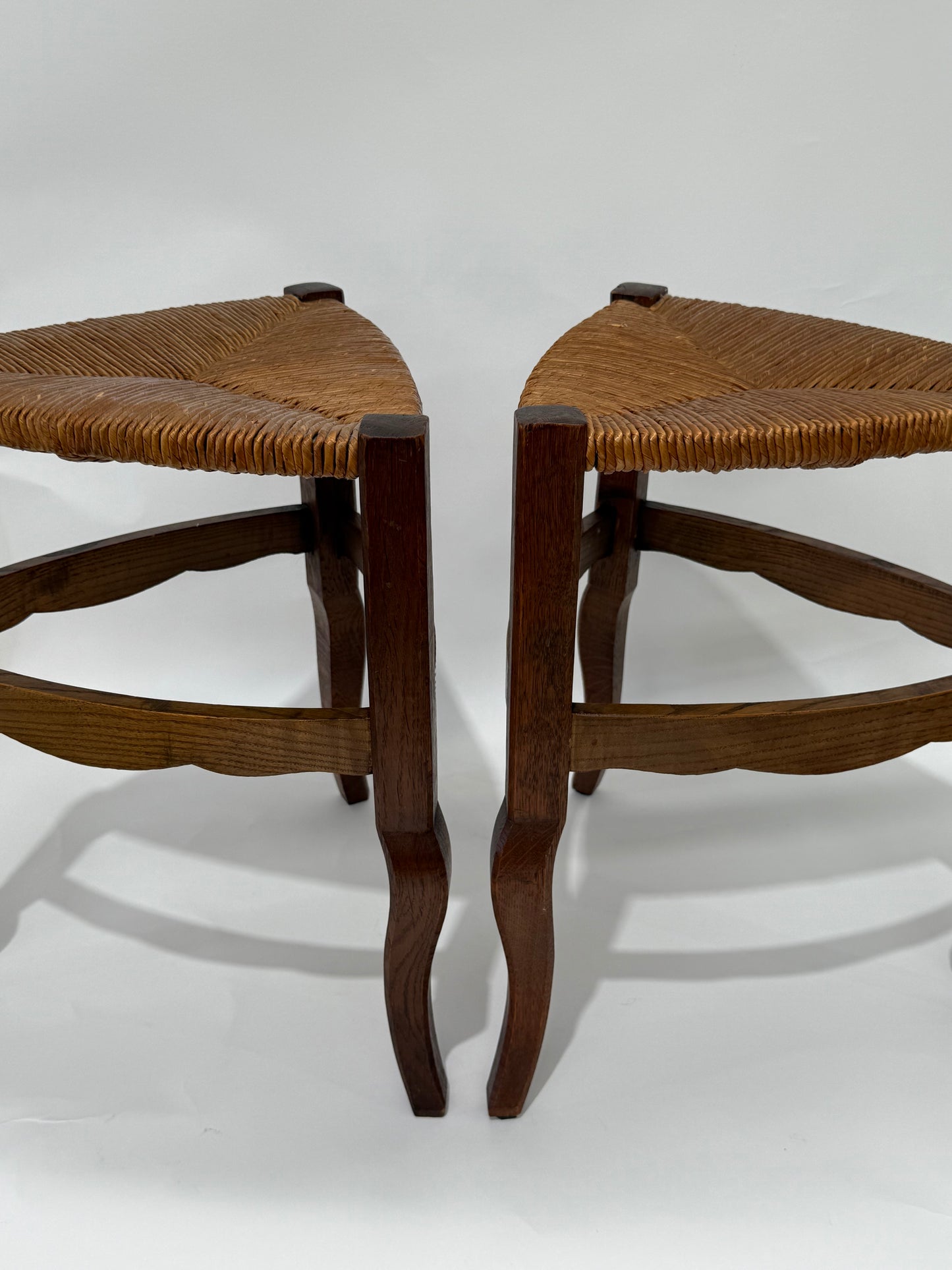 Vintage French Straw Tabouret - Two Available