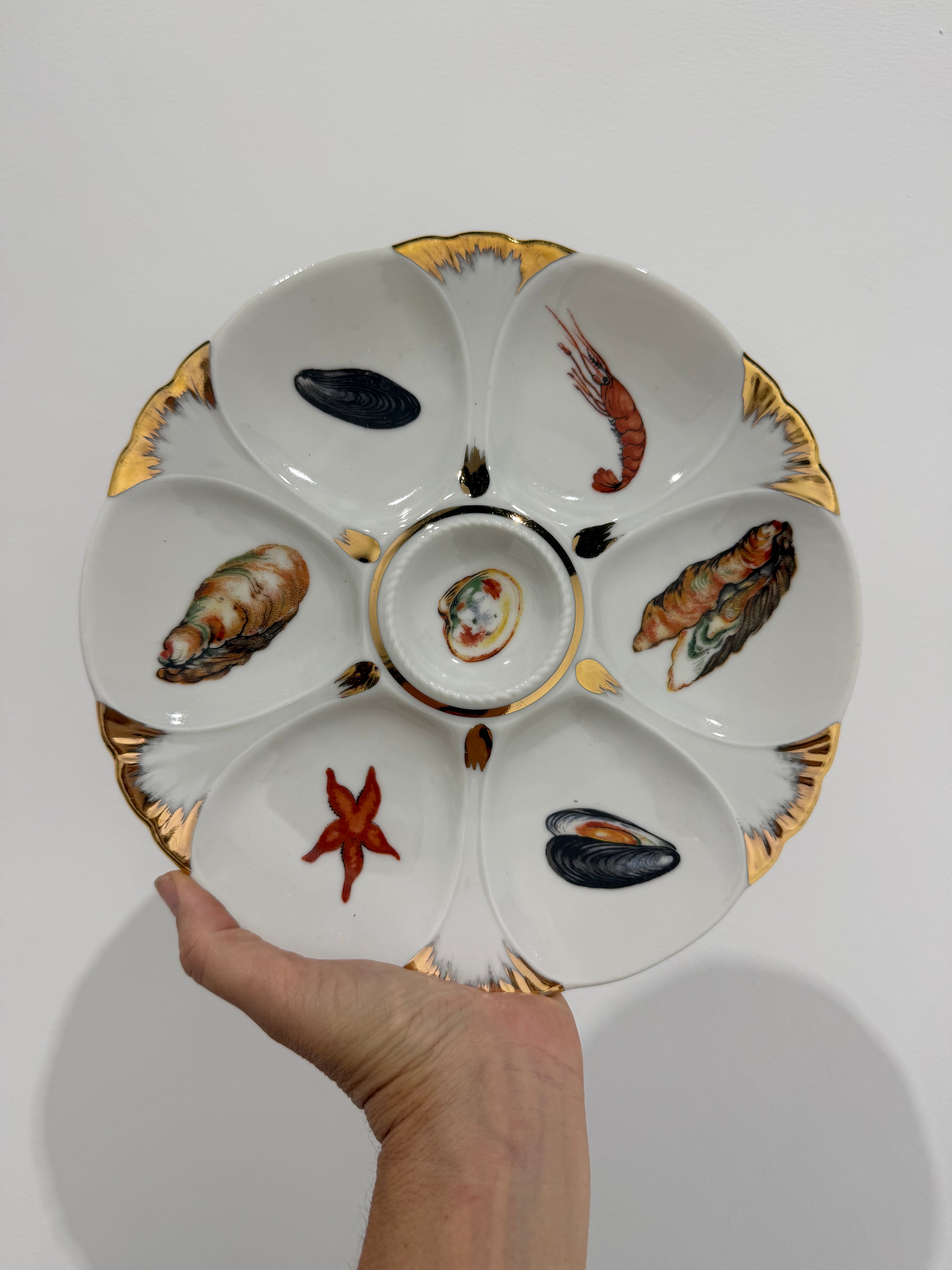 Vintage French Oyster Plate by Limoges - 3 Available