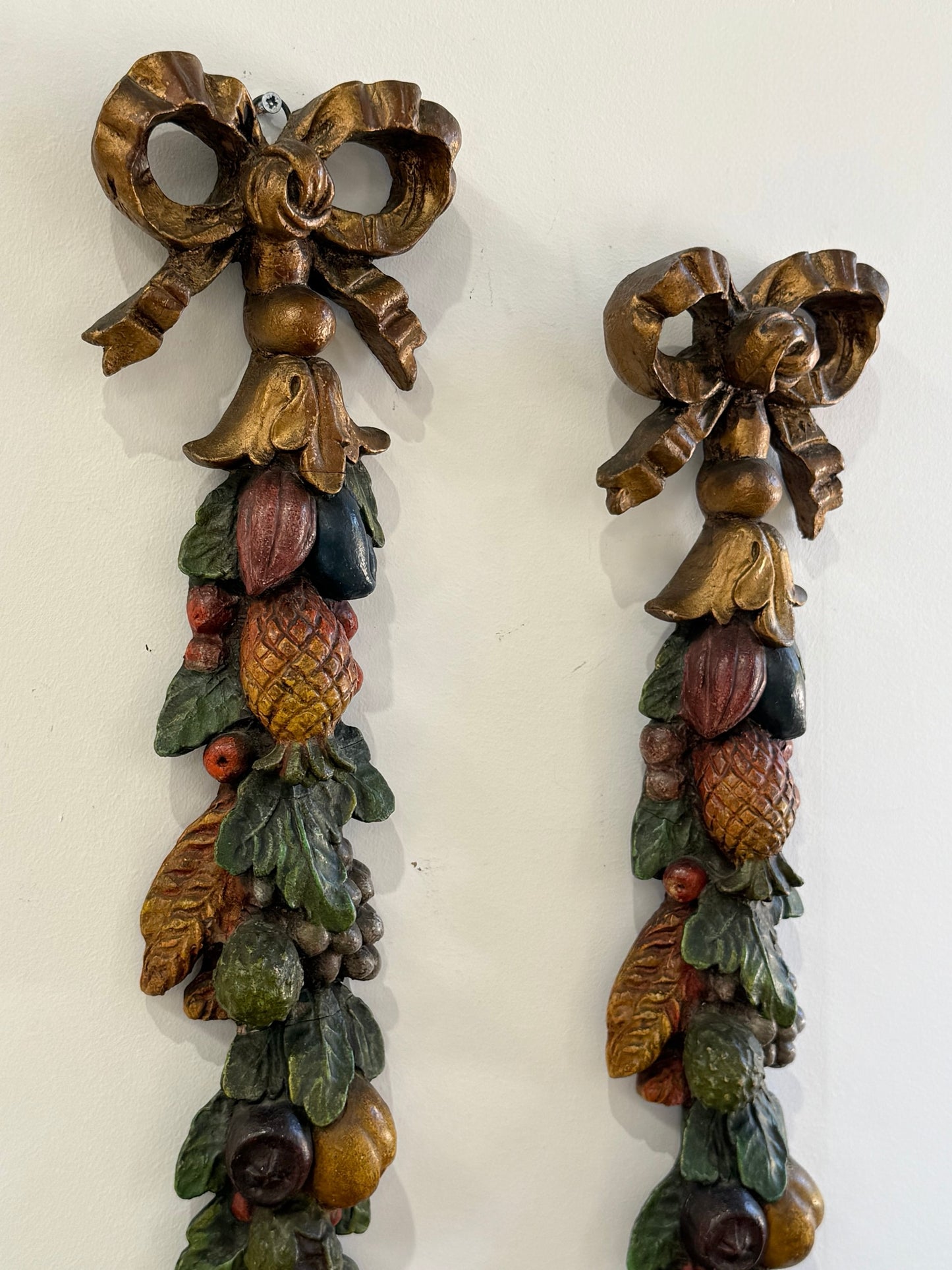 Vintage French Carved Decorative Wall Panels - Two Available
