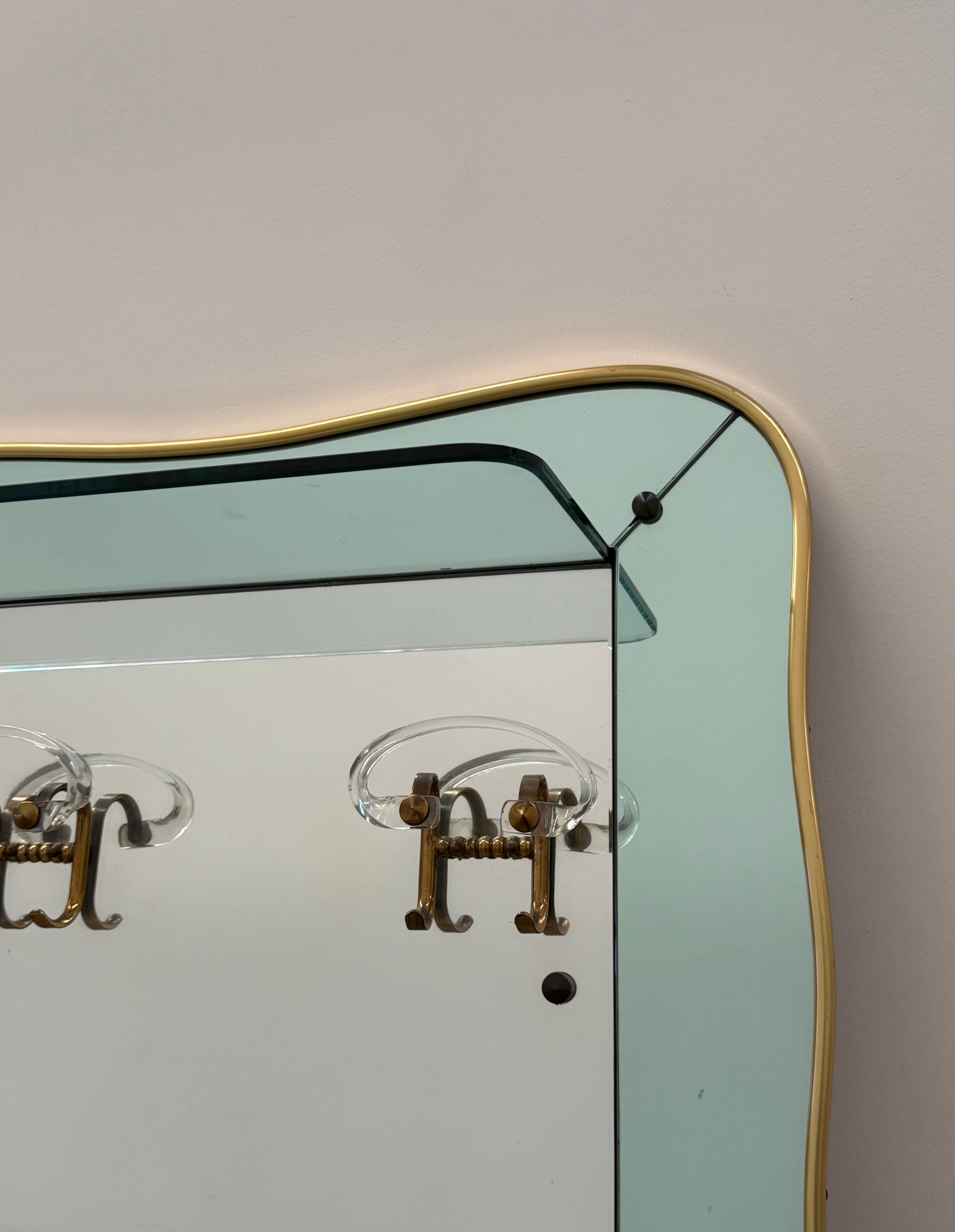 1950’s Italian Mirrored Coat Rack by Cristal Art