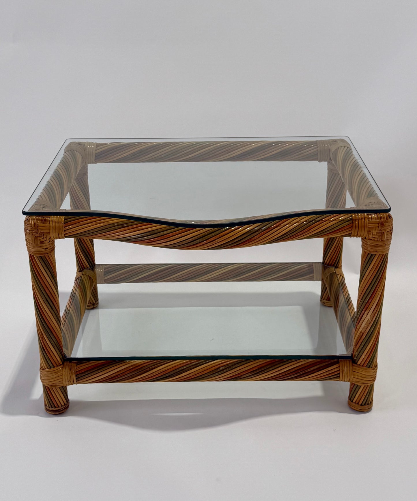 Vintage Italian Wicker Side Table by Studio Smania - Two Available