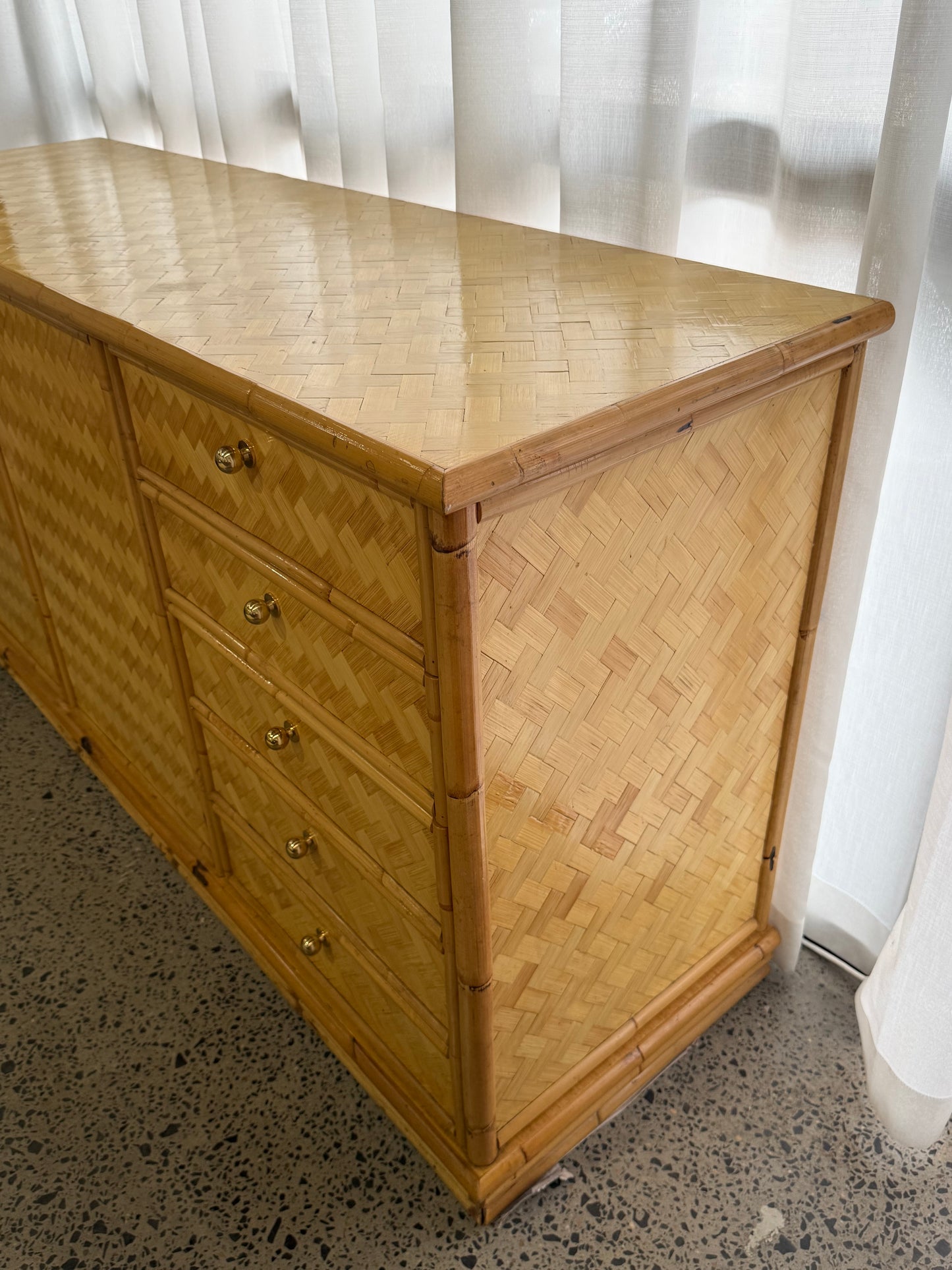 Italian Pressed Bamboo Sideboard by Vivai Del Sud