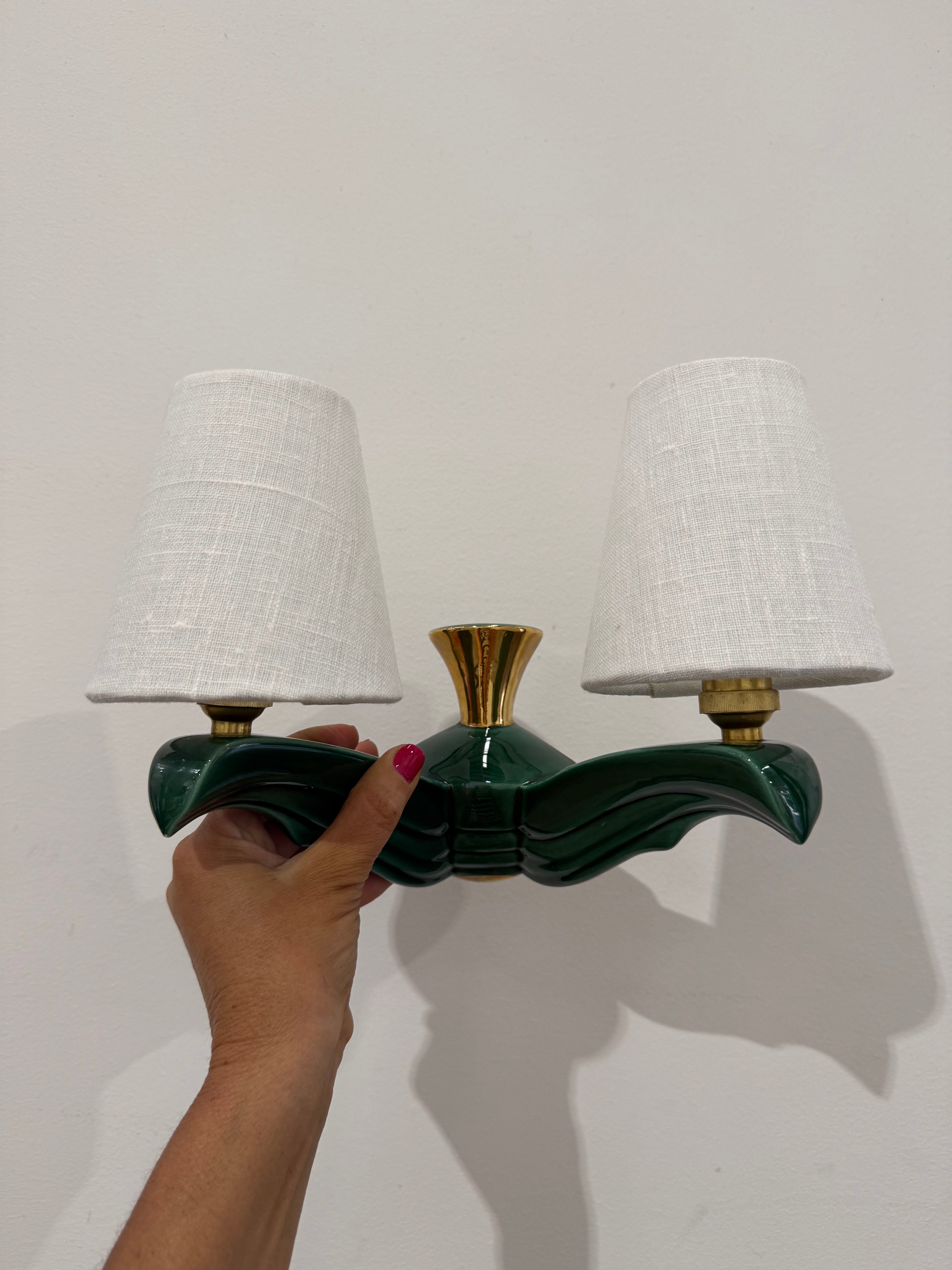 Pair of 1950’s French Ceramic Wall Lights