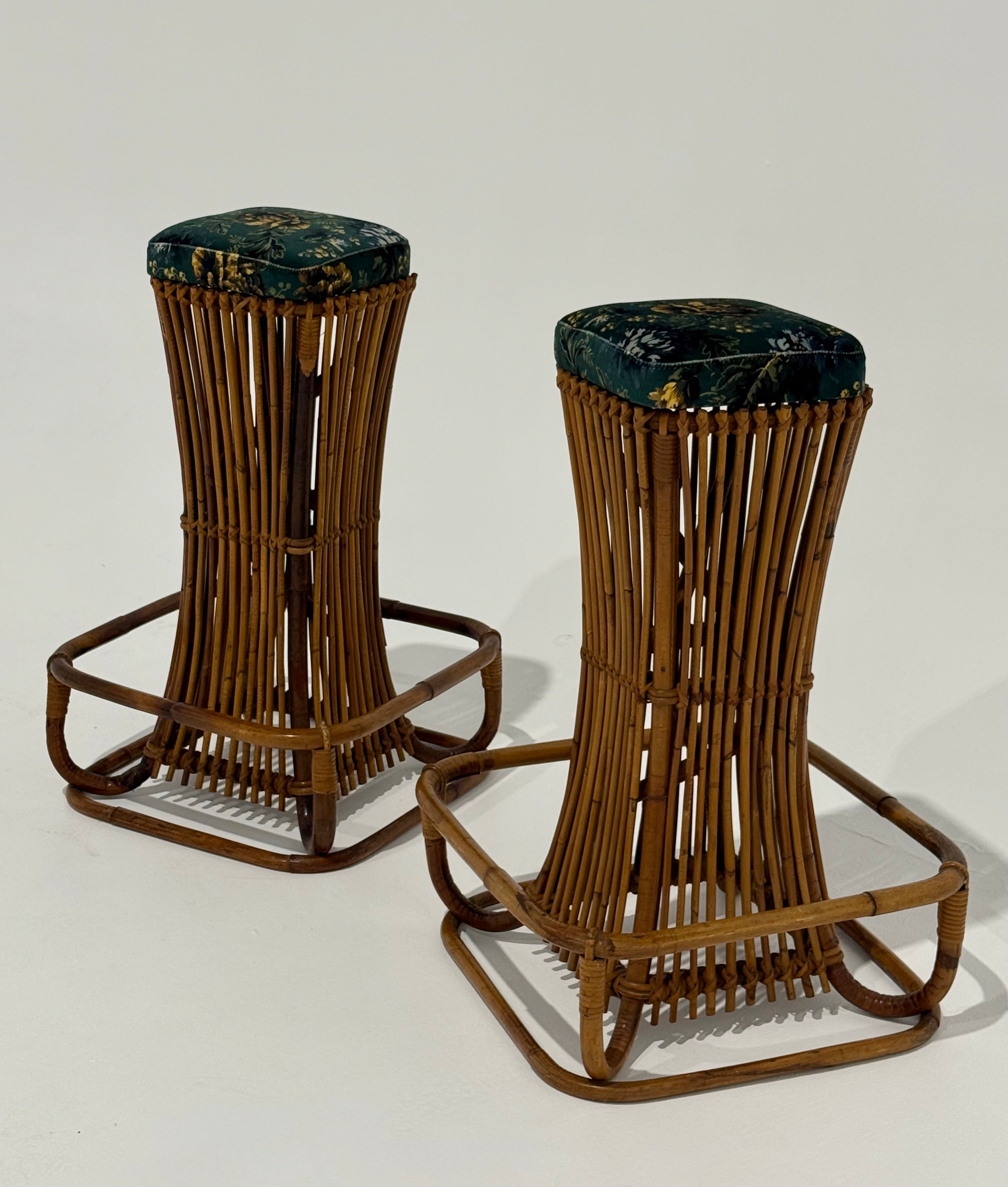 Italian Bamboo Bar Stool by Bonacina - Two Available