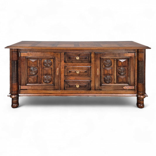 PRE ORDER: Vintage French Oak Enfilade by Charles Dudouyt