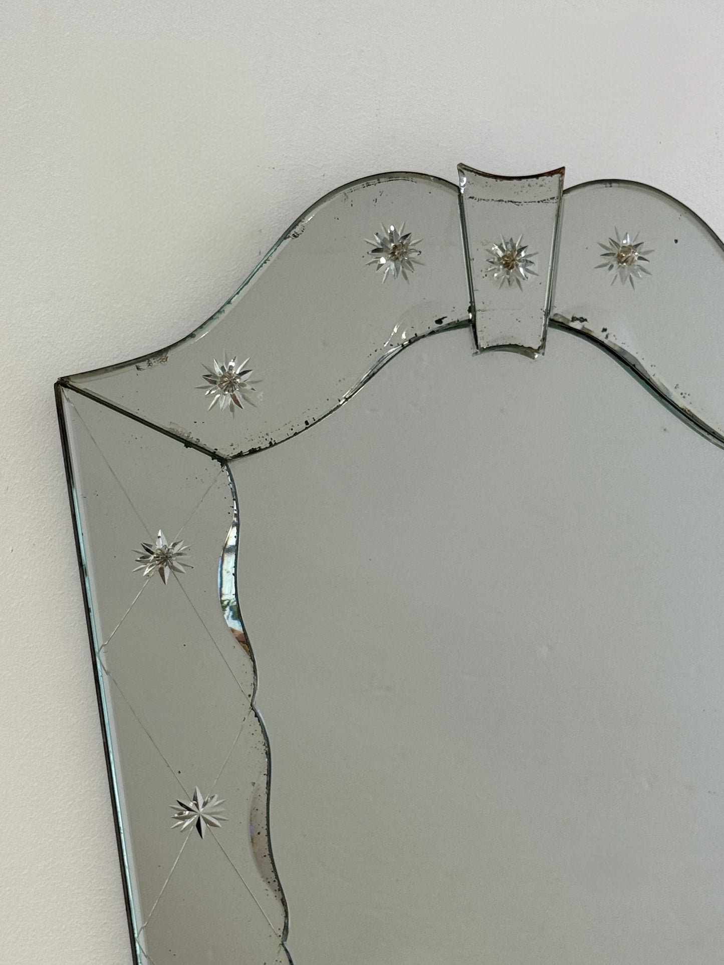 Vintage Venetian Etched Glass Mirror