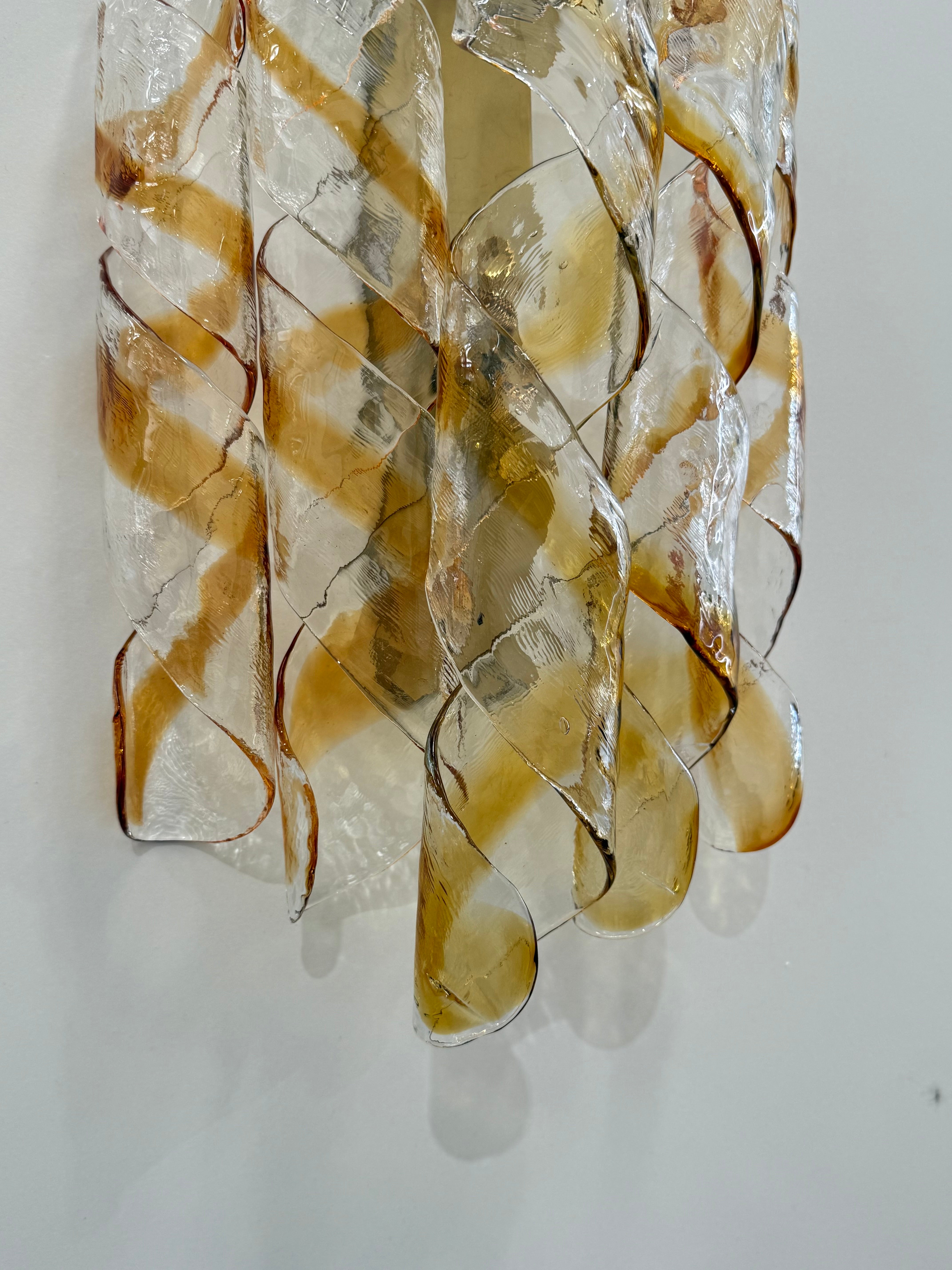 1970’s Murano Torciglione Wall Light by Mazzega - THREE Available