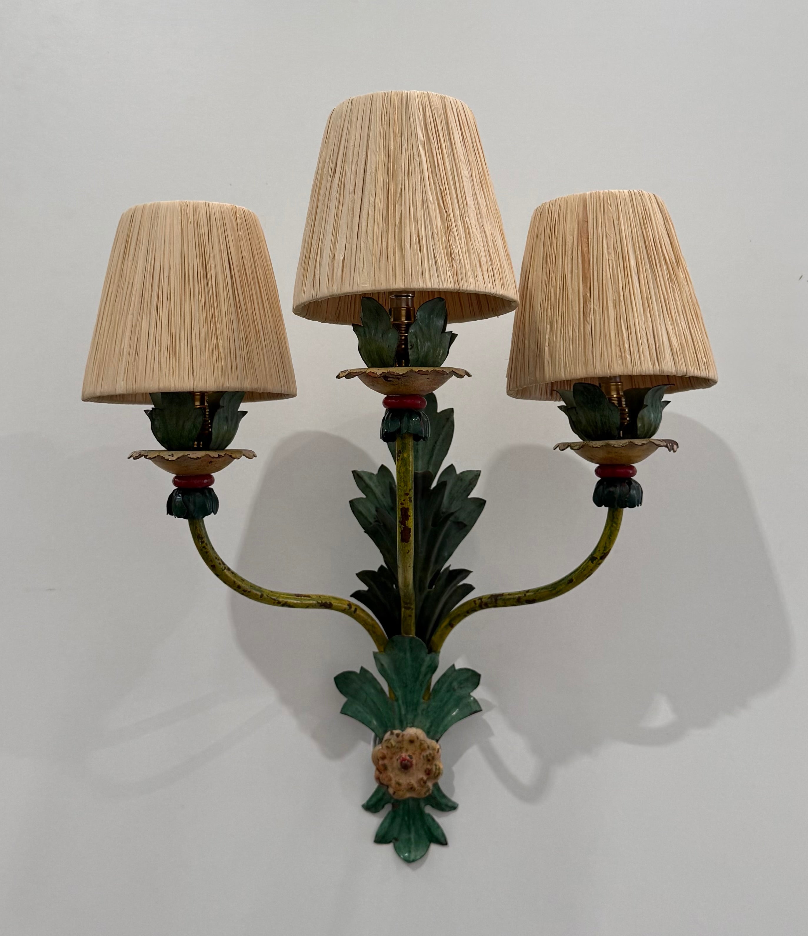 Pair of 1950’s Italian Tolware Wall Lights