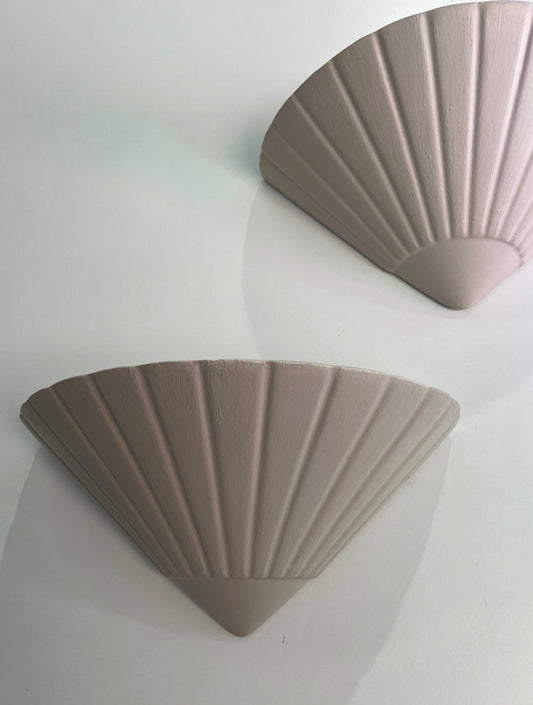 Pair of French Plaster Fan Wall Lights