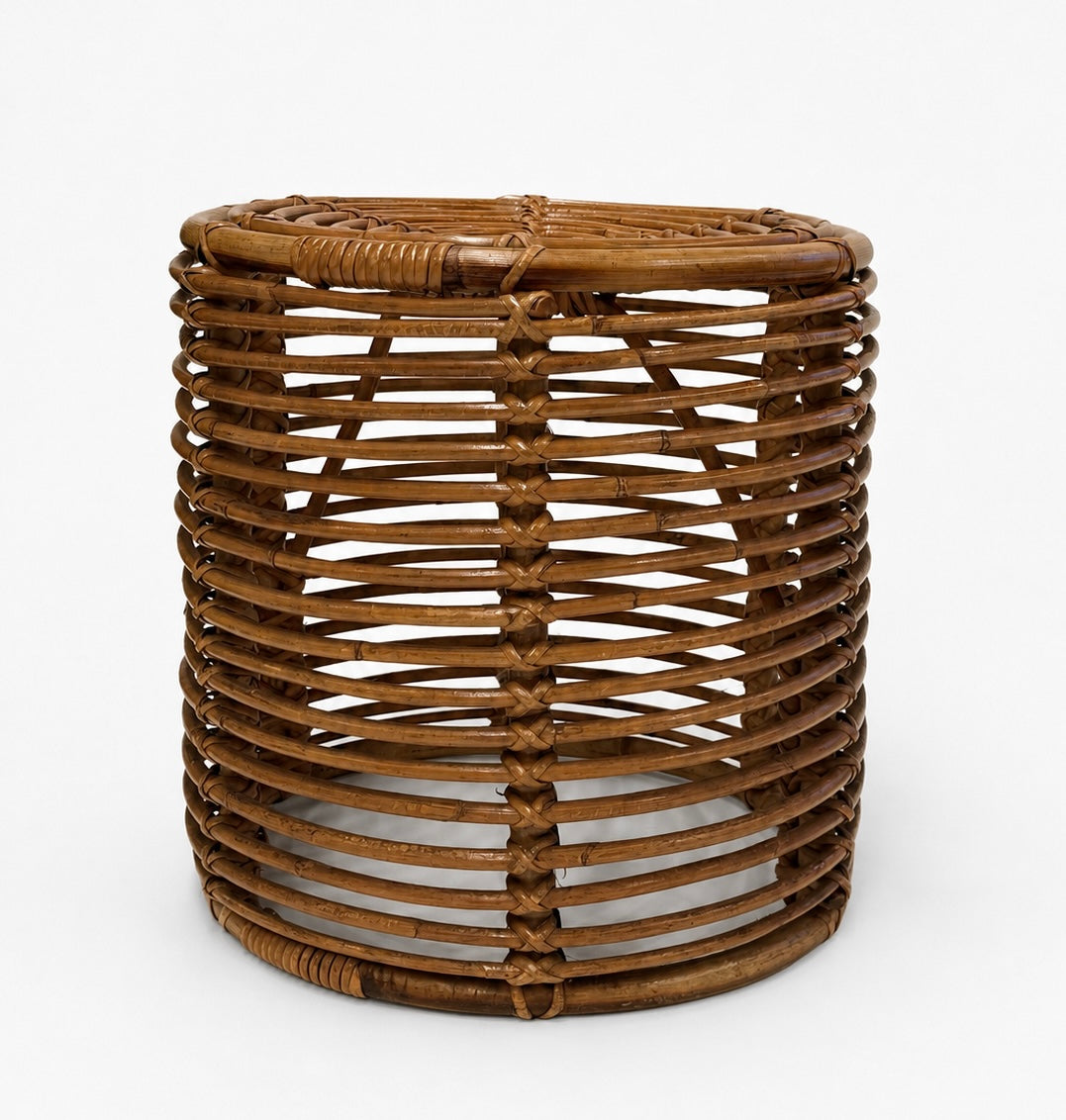 Vintage Italian Bamboo Stool by Tito Agnoli