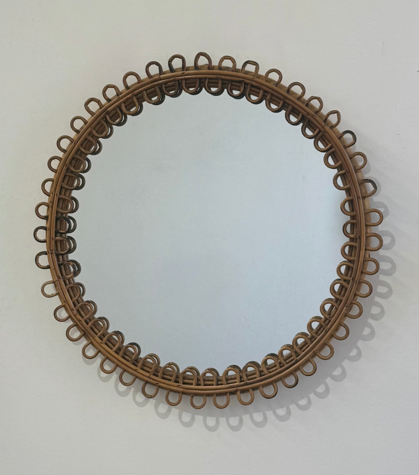 Italian Bamboo Loop Mirror by Bonacina