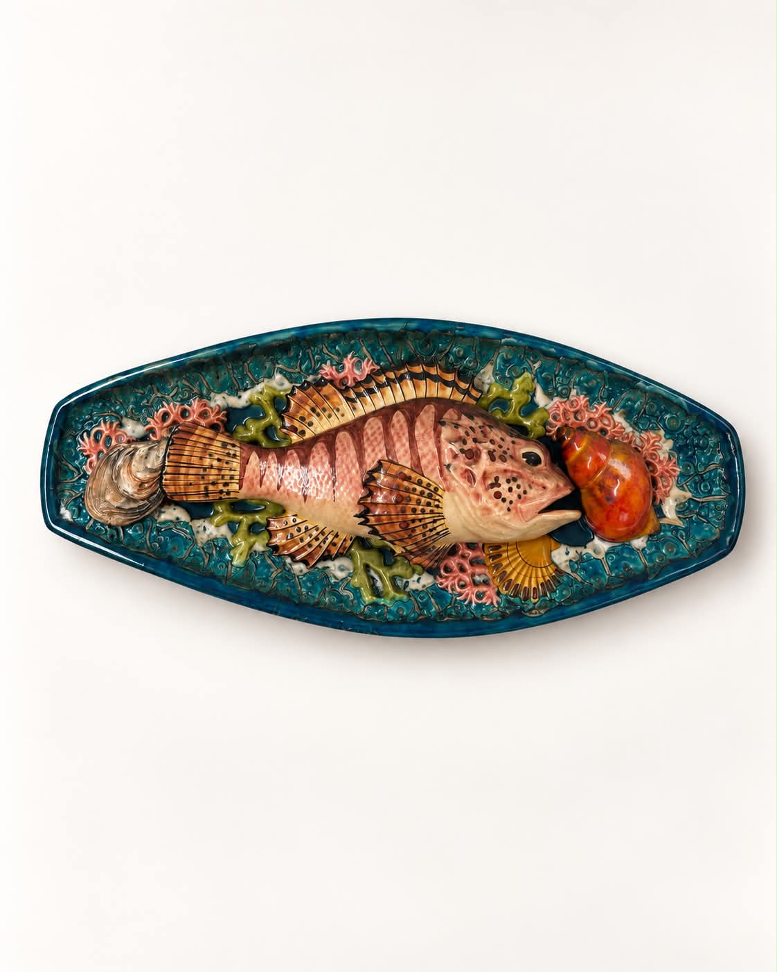 French Ceramic Majolica Wall Plate