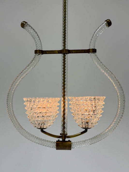 1940’s Murano Double Rostrato Pendant by Barovier