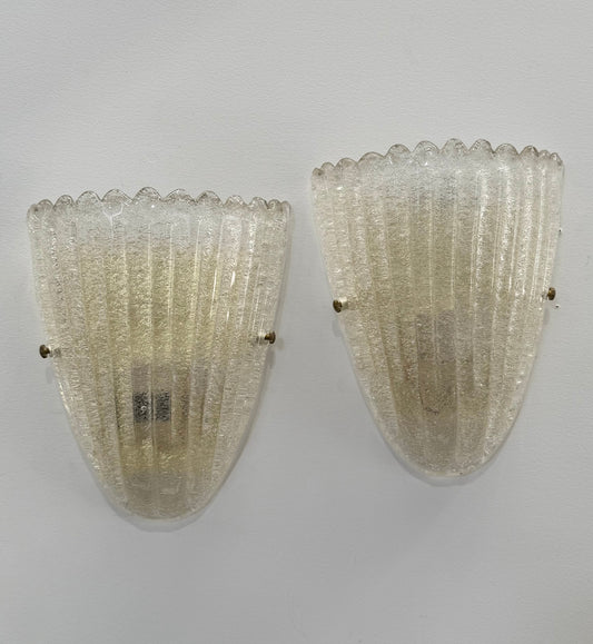 Pair of Murano Glass Wall Lights