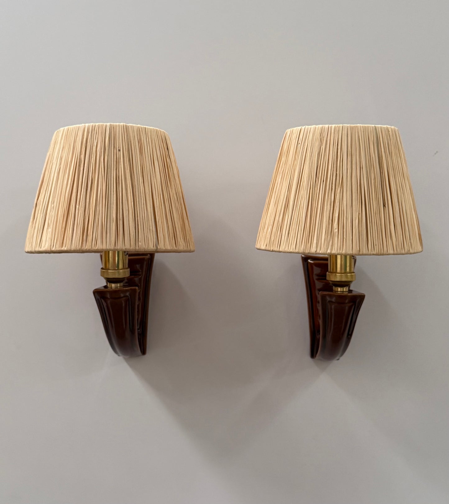 Pair of 1950’s French Ceramic Wall Lights