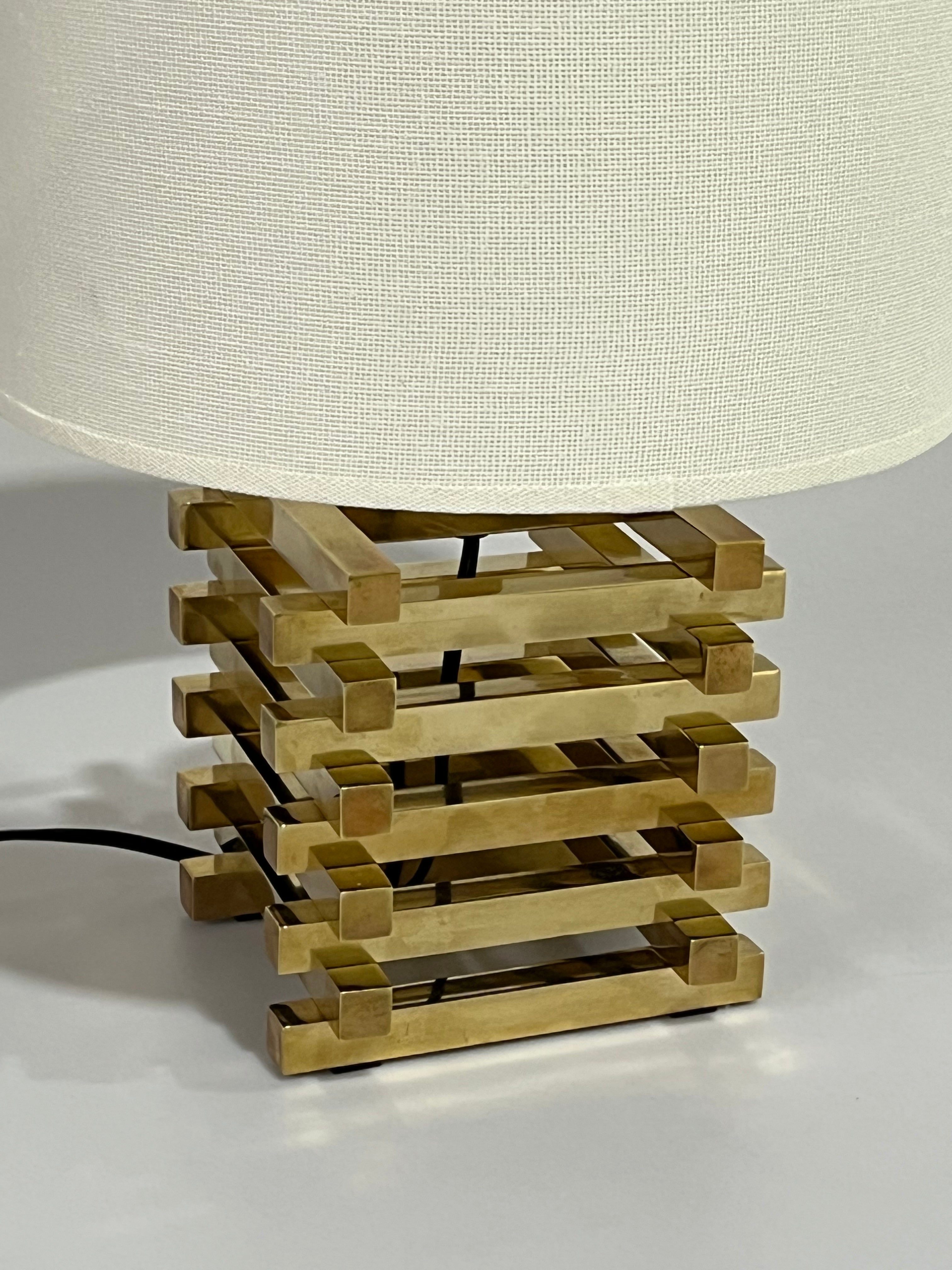 1970’s Italian Brass Table Lamp by Romeo Rega - Two Available
