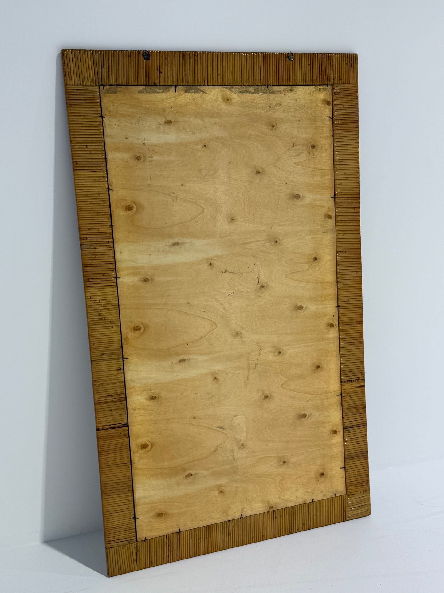 Full Length Vintage Pencil Reed Style Rattan Mirror