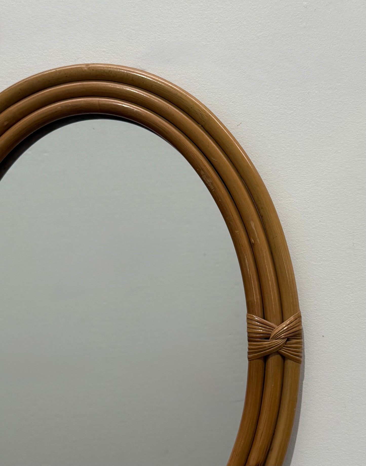 Vintage French Bamboo Mirror