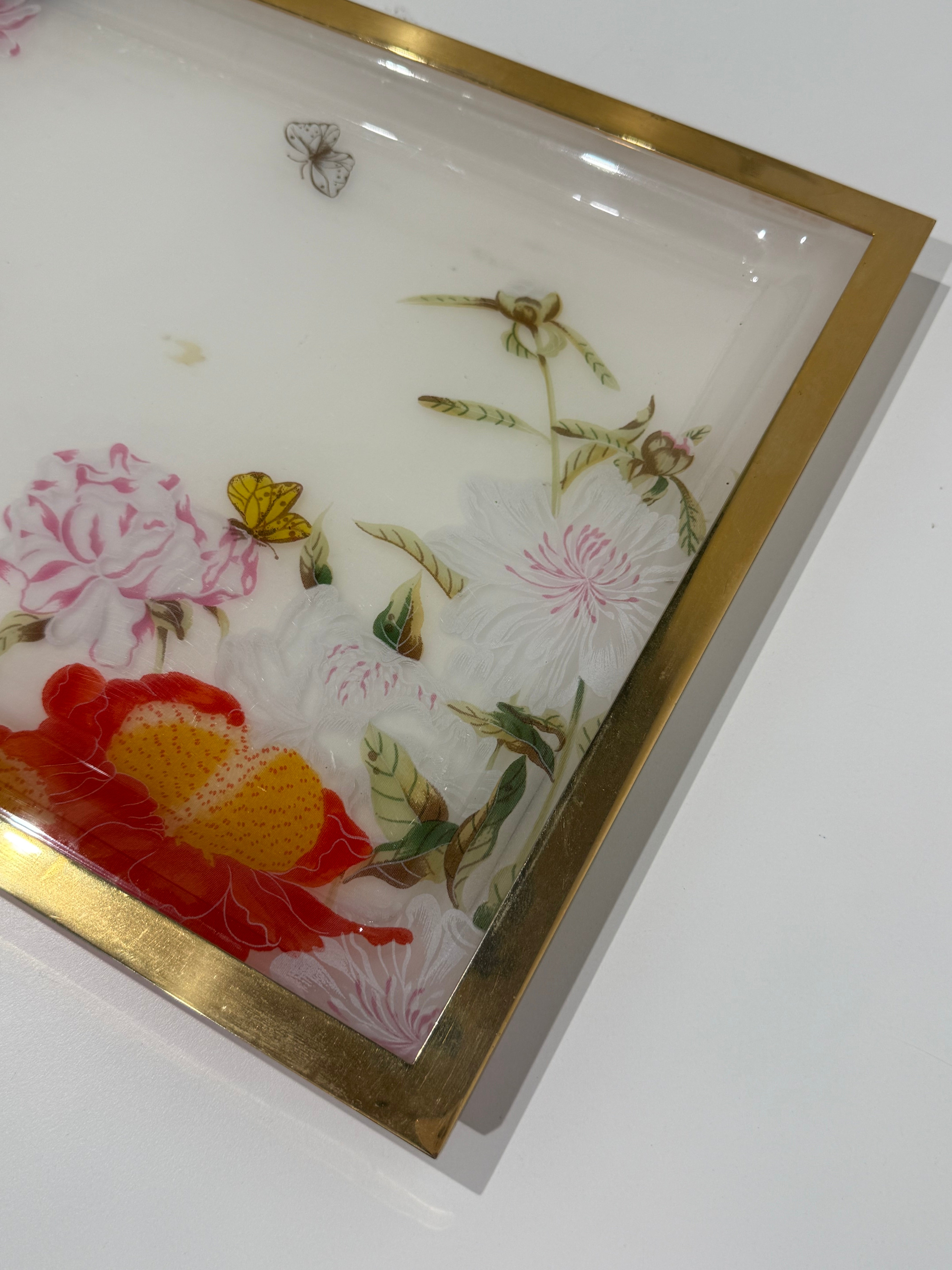 Italian Floral Perspex Tray