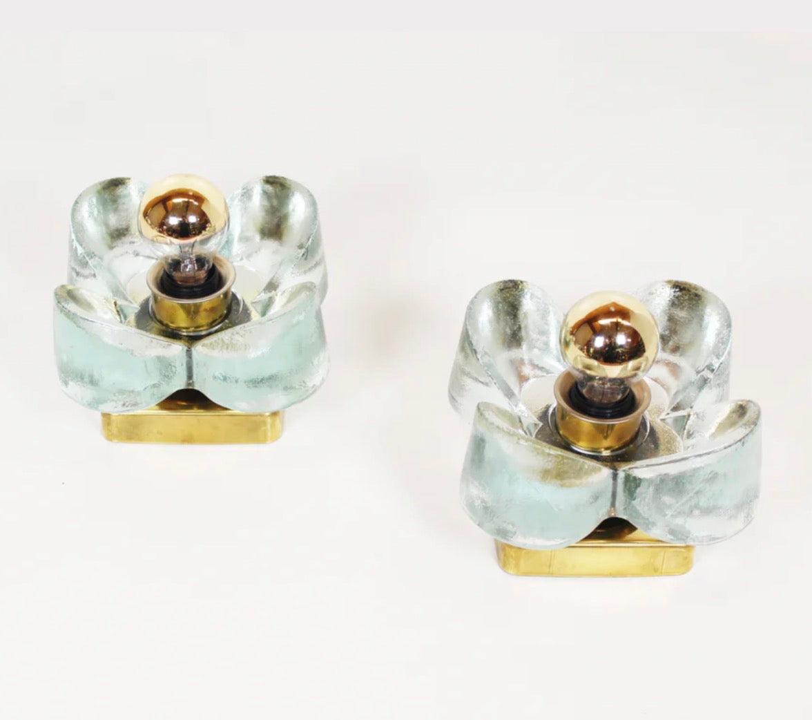 Pair of Murano Glass Wall Lights by Sische