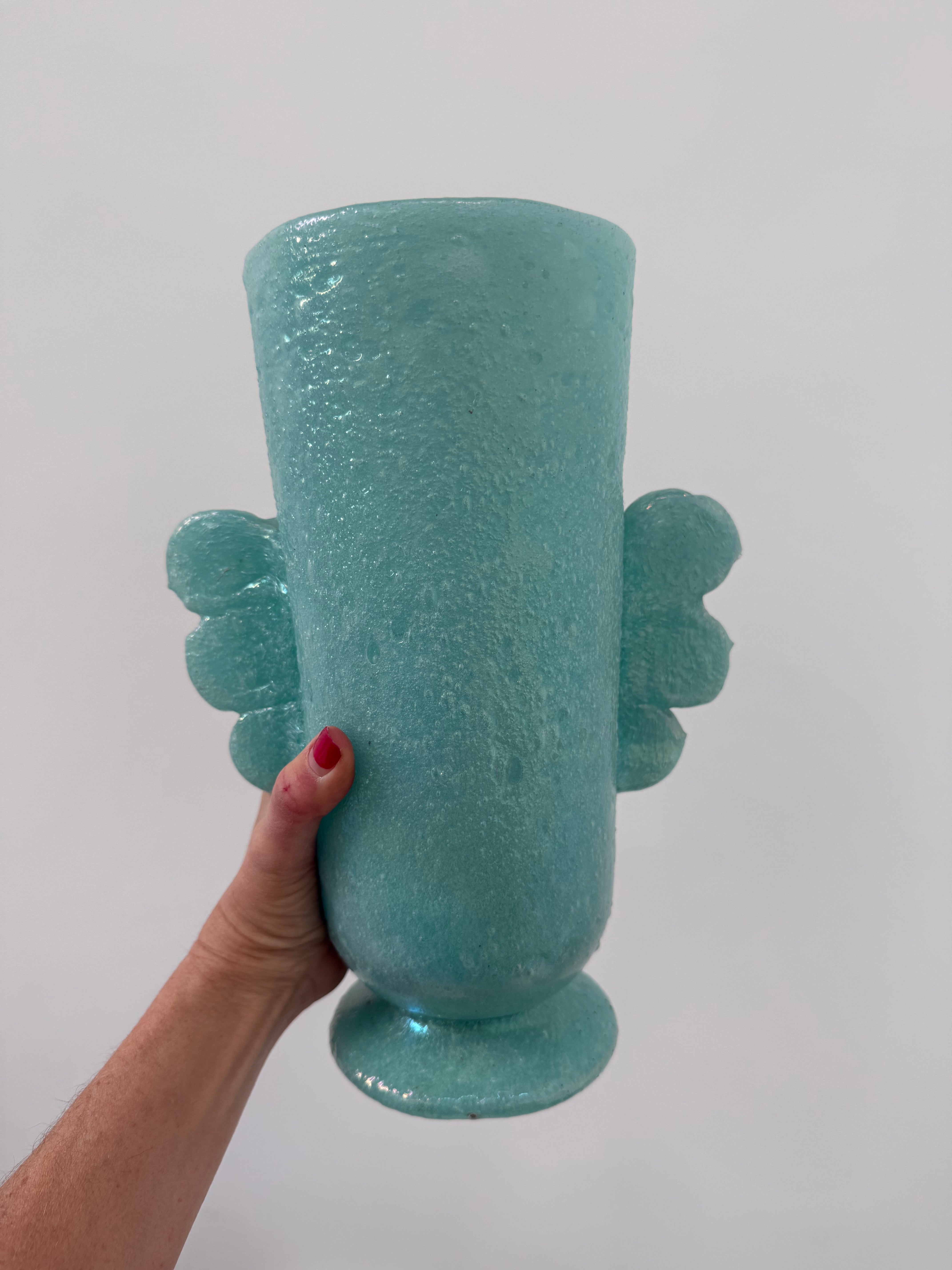 Vintage Murano Glass Scavo Vase