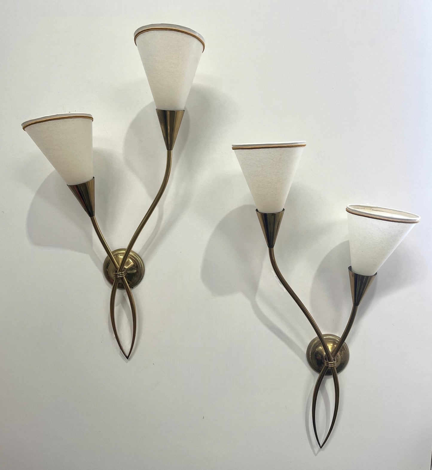 Pair of 1950’s French Wall Lights by Maison Arlus