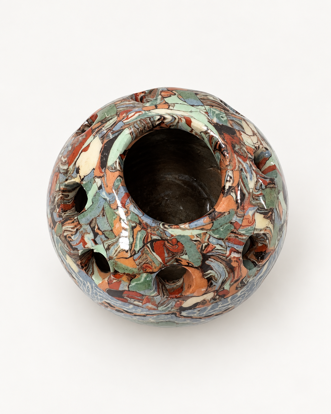French Mosaic Ceramic Bud Vase by Jean Gerbino