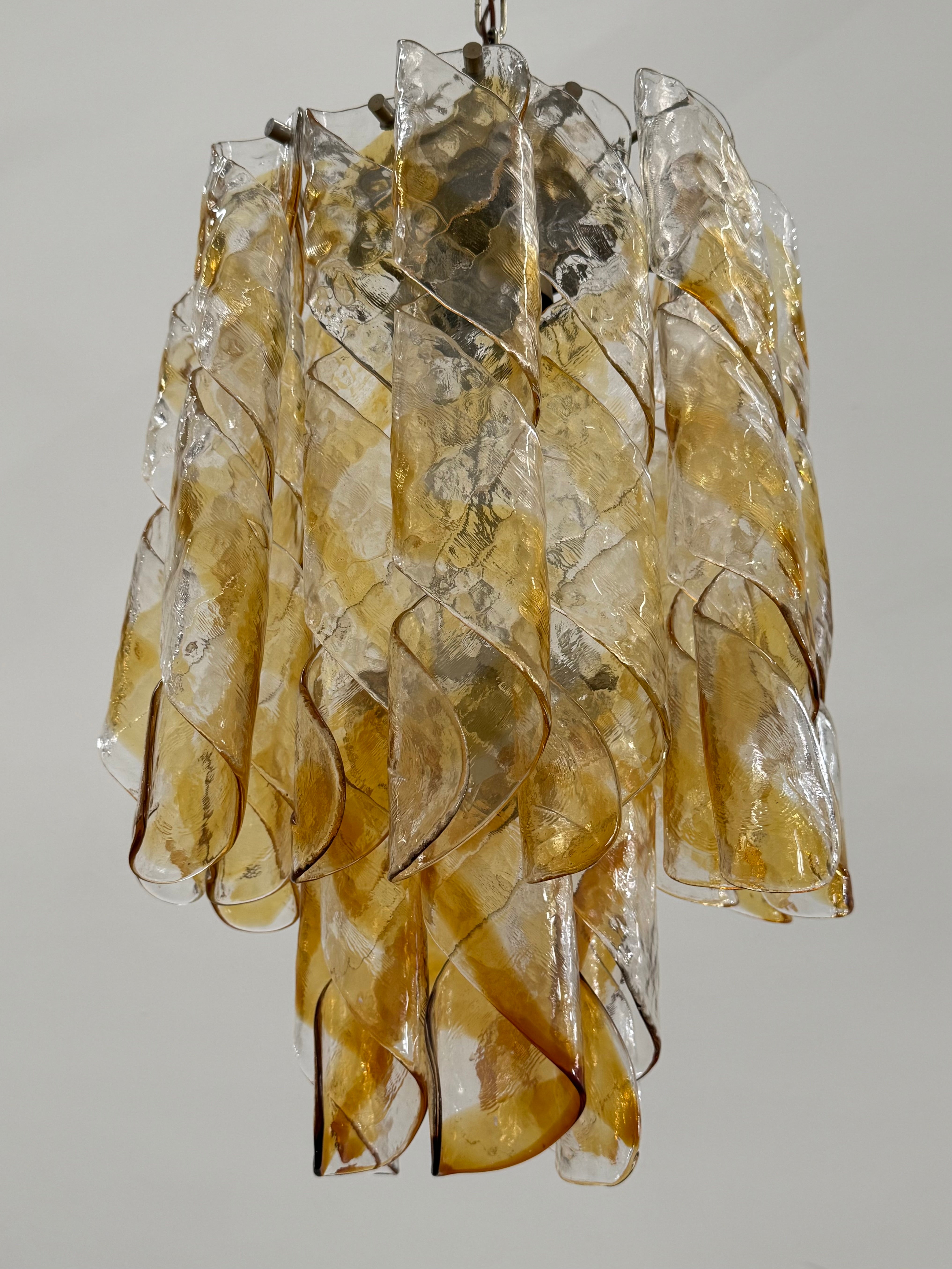 Murano ‘Torciglione’ Glass Chandelier by AV Mazzega
