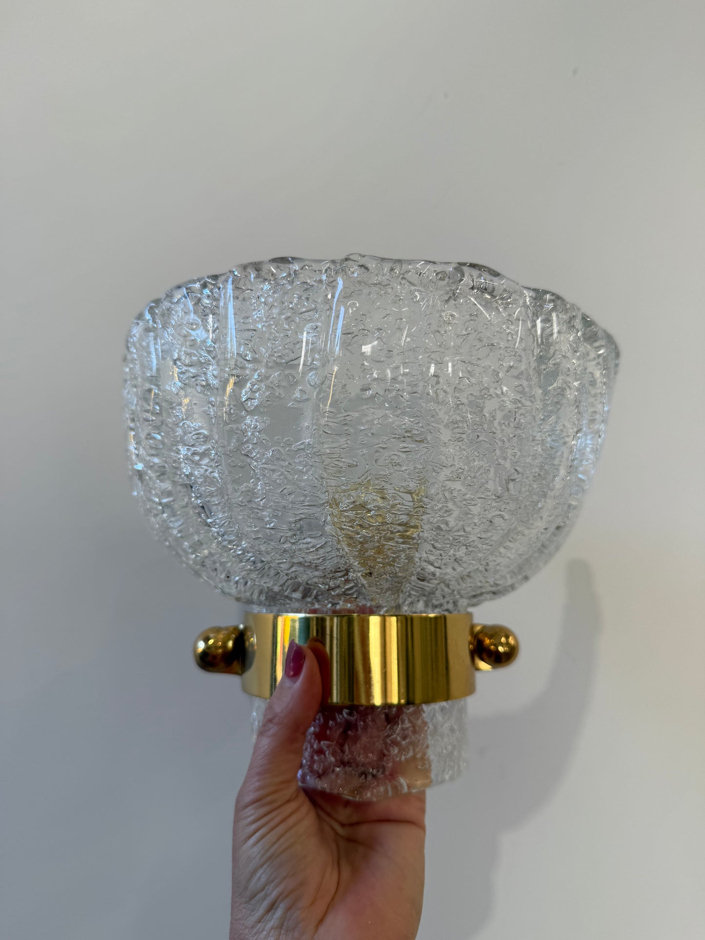 Pair of Murano Glass Wall Lights by Hillebrand