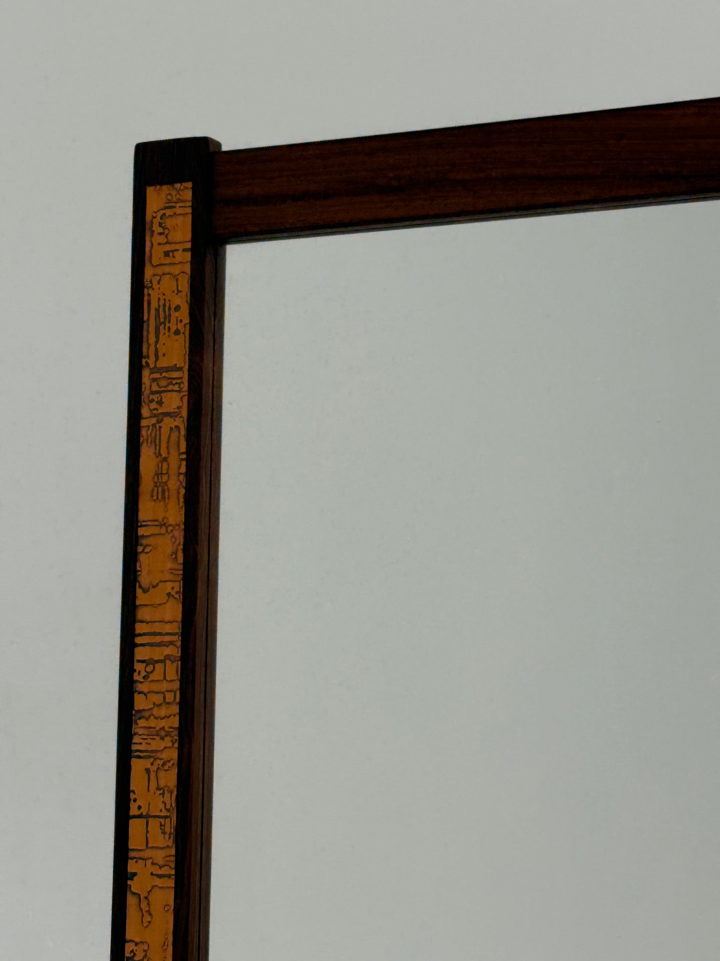 Danish Rosewood and Copper Mirror