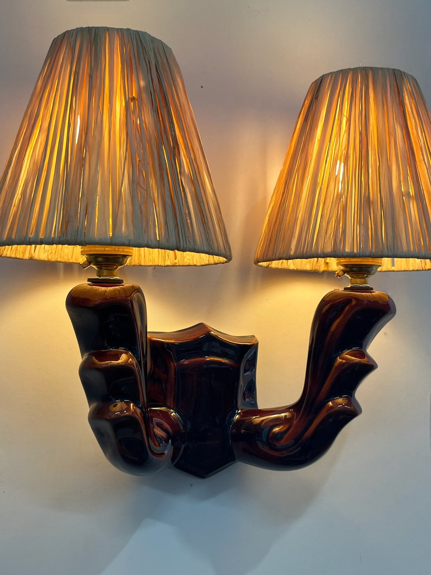 1950’s French Ceramic Wall Light - Two Available