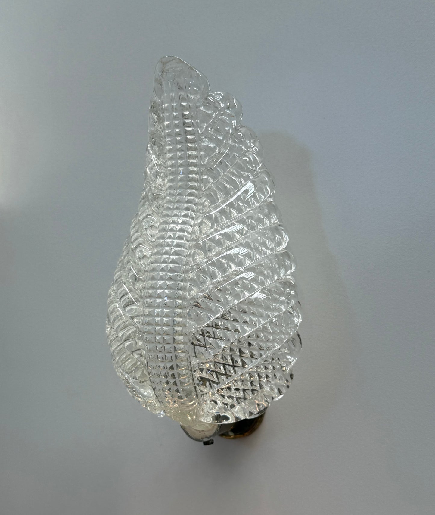 Pair of Murano Glass Foglia Wall Lights