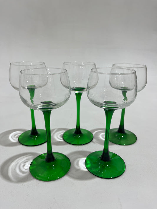 Pair of Vintage French Wine Glasses - 5 Pairs Available