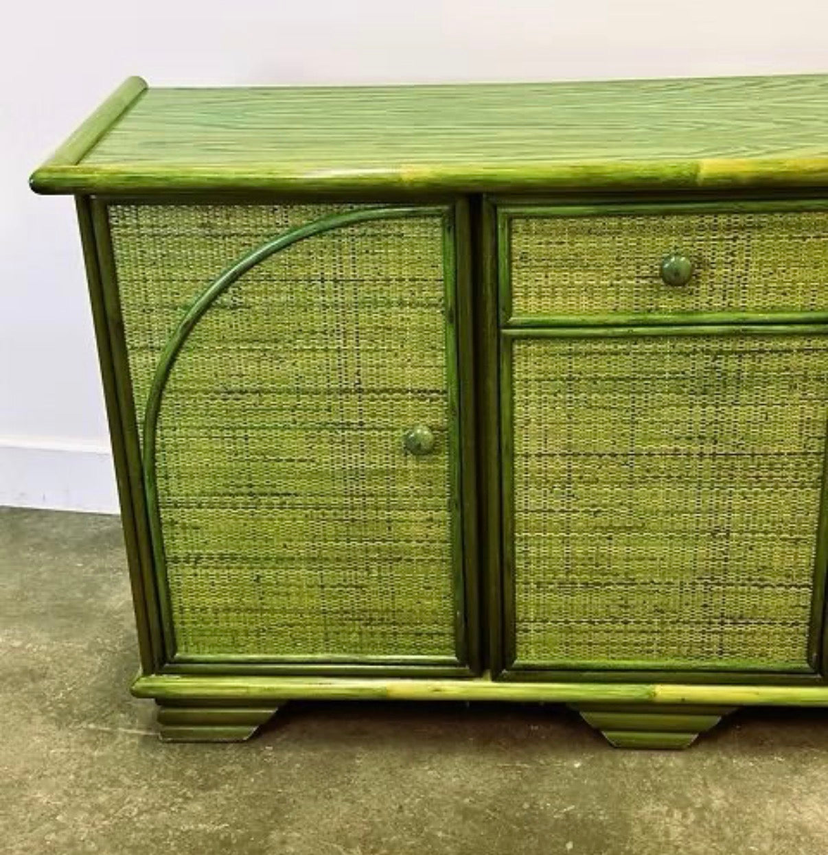 PRE ORDER: Vintage French Bamboo Sideboard by Maugrion