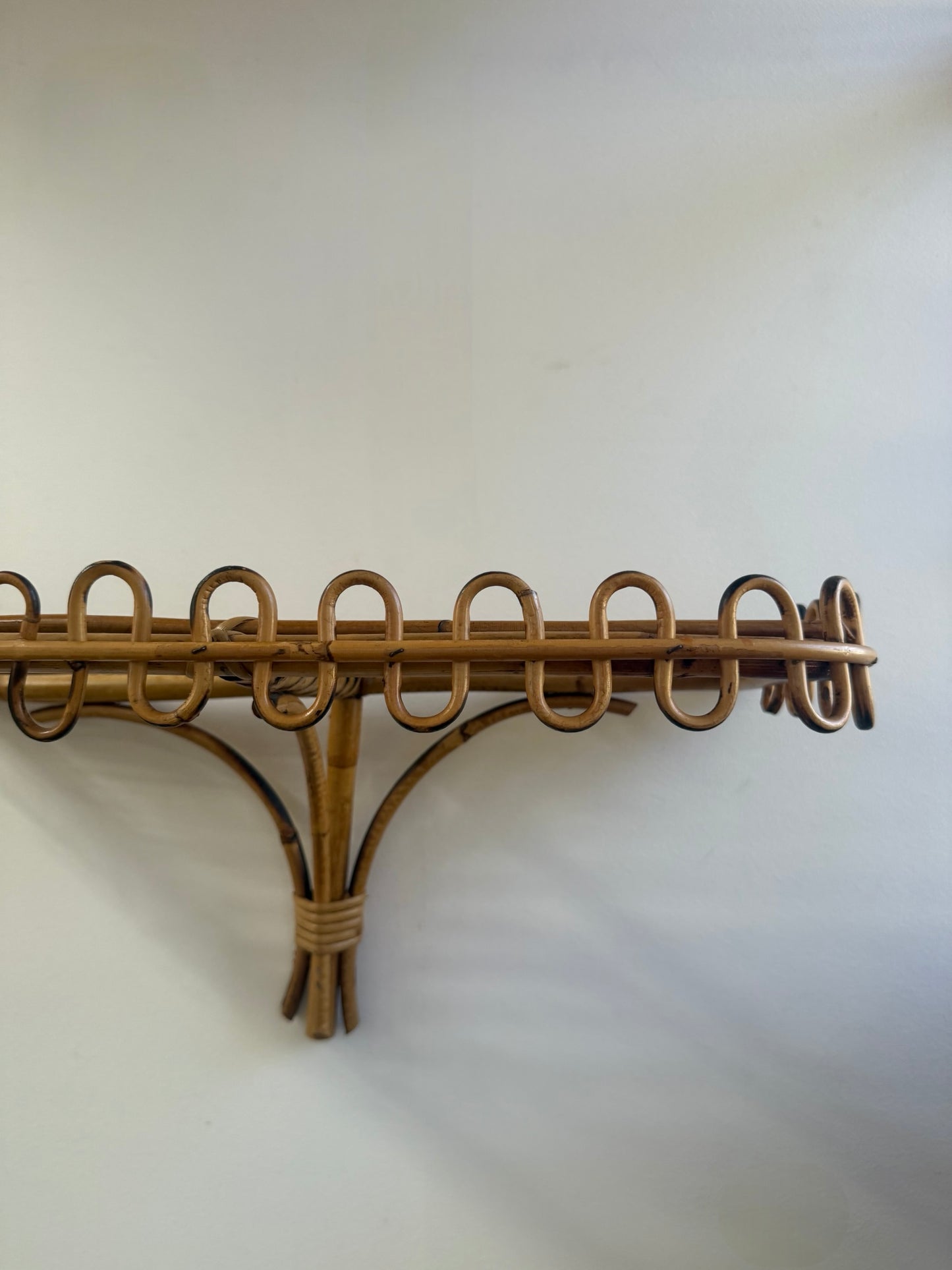 Italian Bamboo Wall Shelf by Bonacina