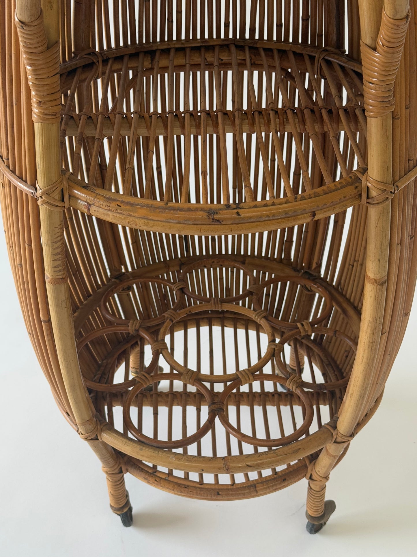 Italian 1960’s Bamboo Bar Trolley by Bonacina