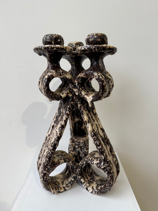 French Ceramic Candle Holder by Marius Giuge