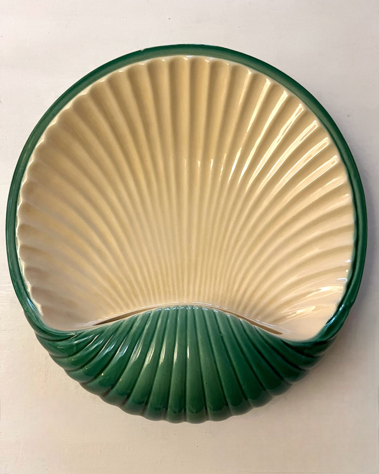 French Ceramic Shell Wall Light - Two Available