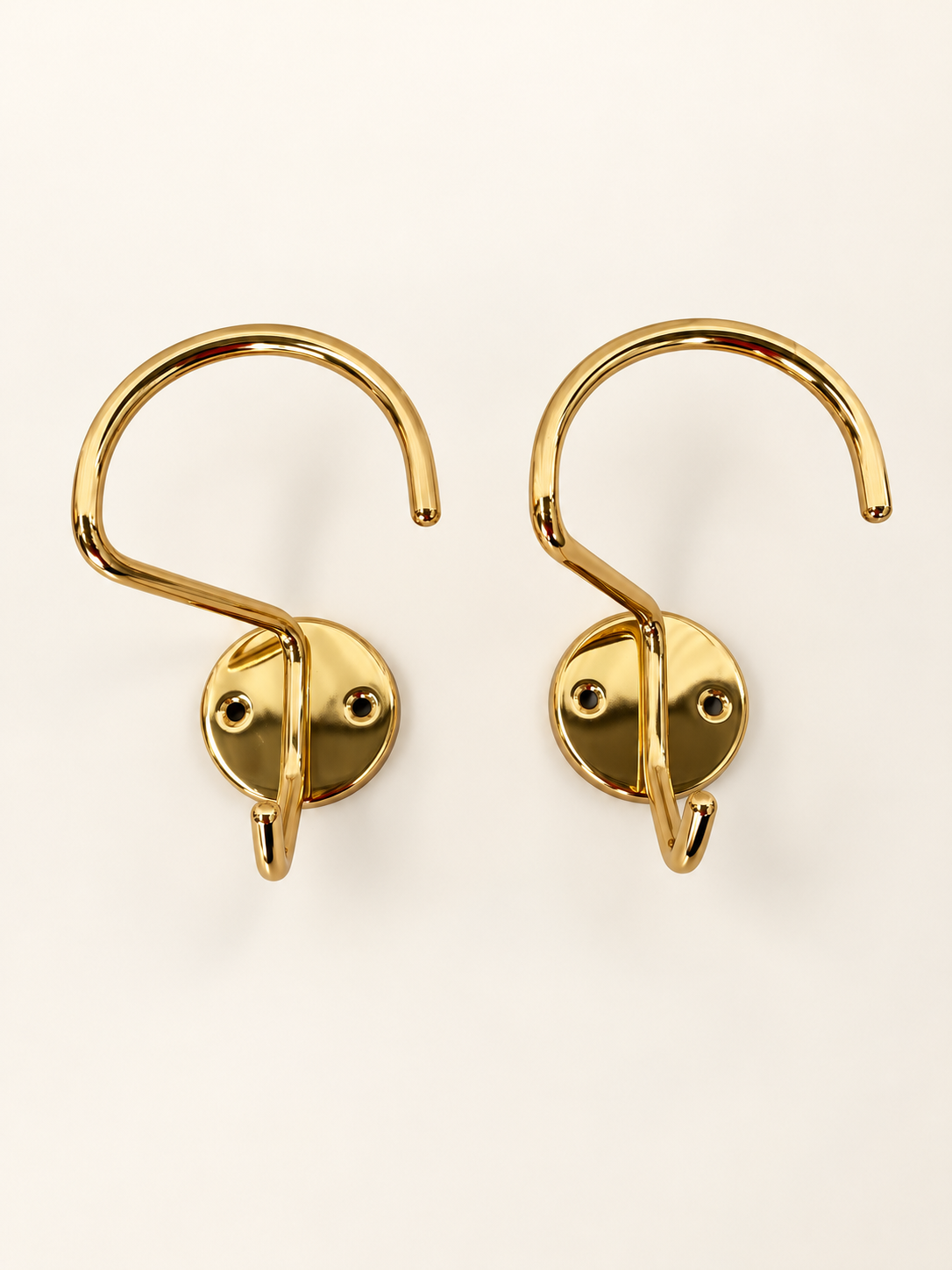 Vintage Italian Brass Coat Hooks - Eight Available