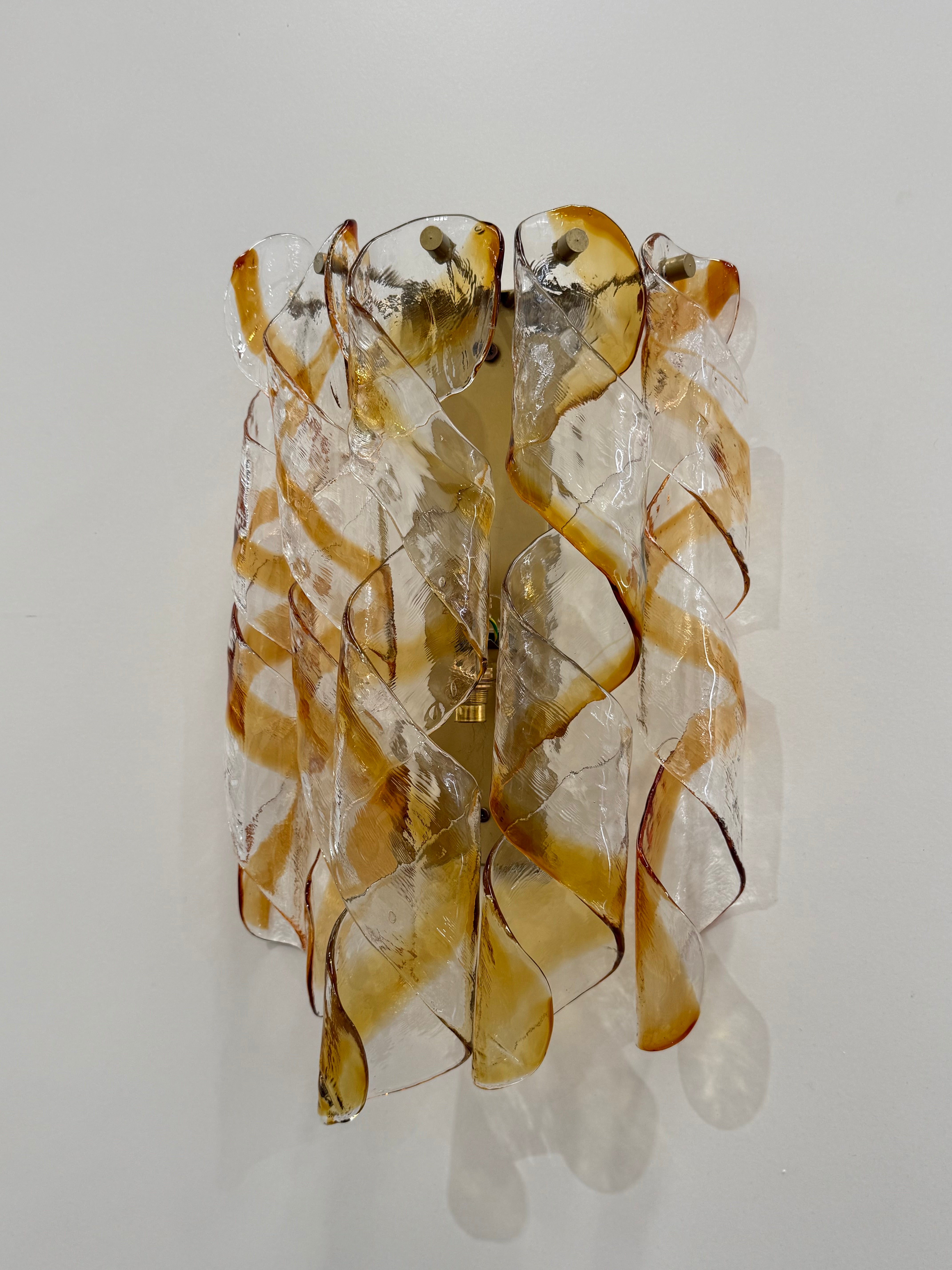 1970’s Murano Torciglione Wall Light by Mazzega - THREE Available