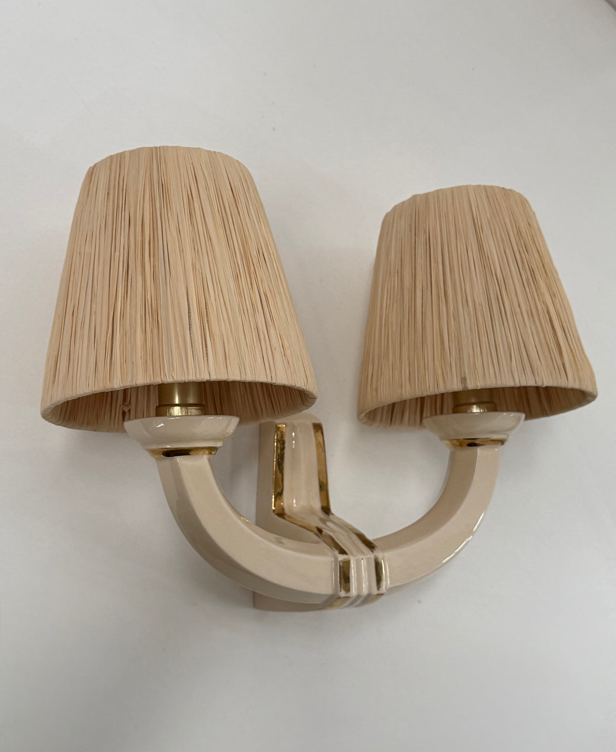 Pair of 1950’s French Ceramic Wall Lights